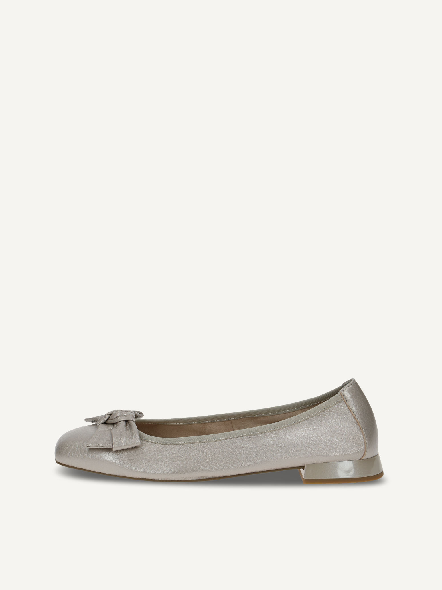 CAPRICE Ballerina, grey, made of Leather with Trapeze heel, Size 39