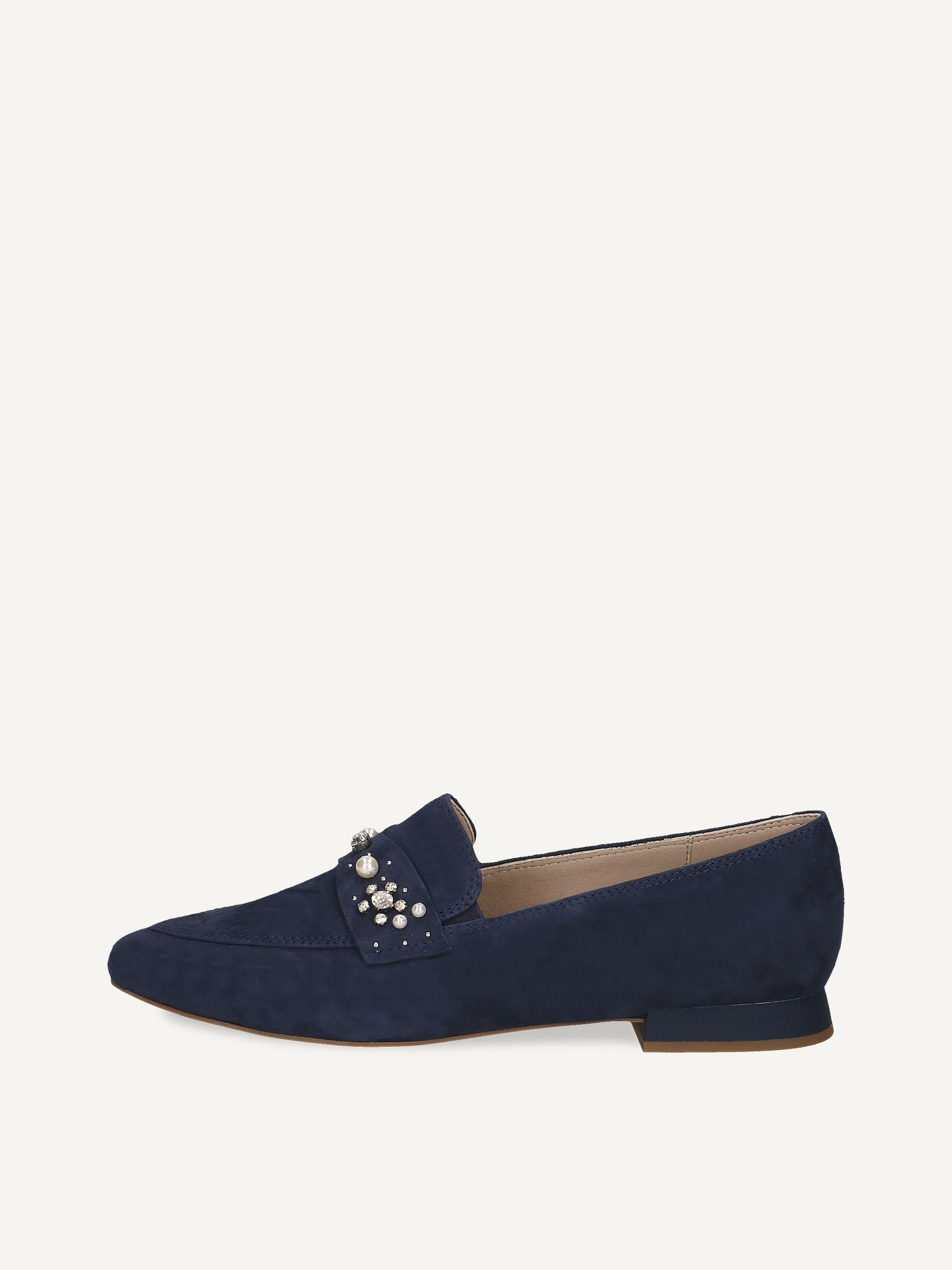 CAPRICE Slipper, blau, aus Leder mit Blockabsatz, Gr. 40