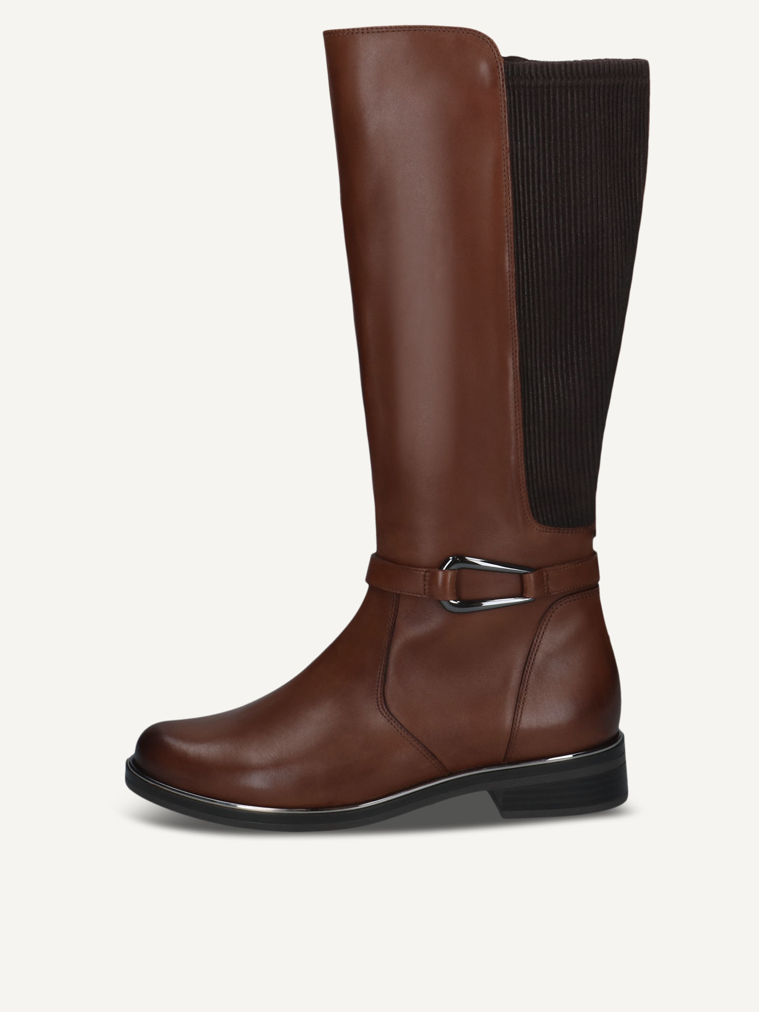 CAPRICE Bottes marron en Mlange de matriaux de cuir et textile sans talon P405 160$