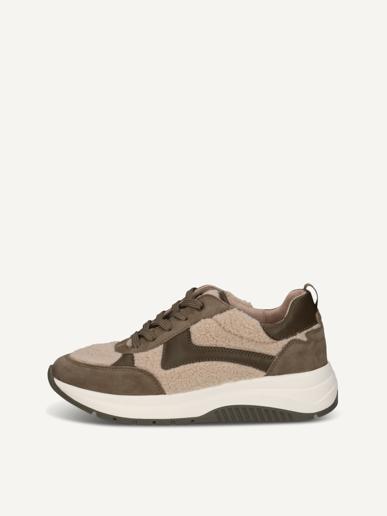 CAPRICE Sneaker, khaki, aus Leder und Textil , Gr. 41