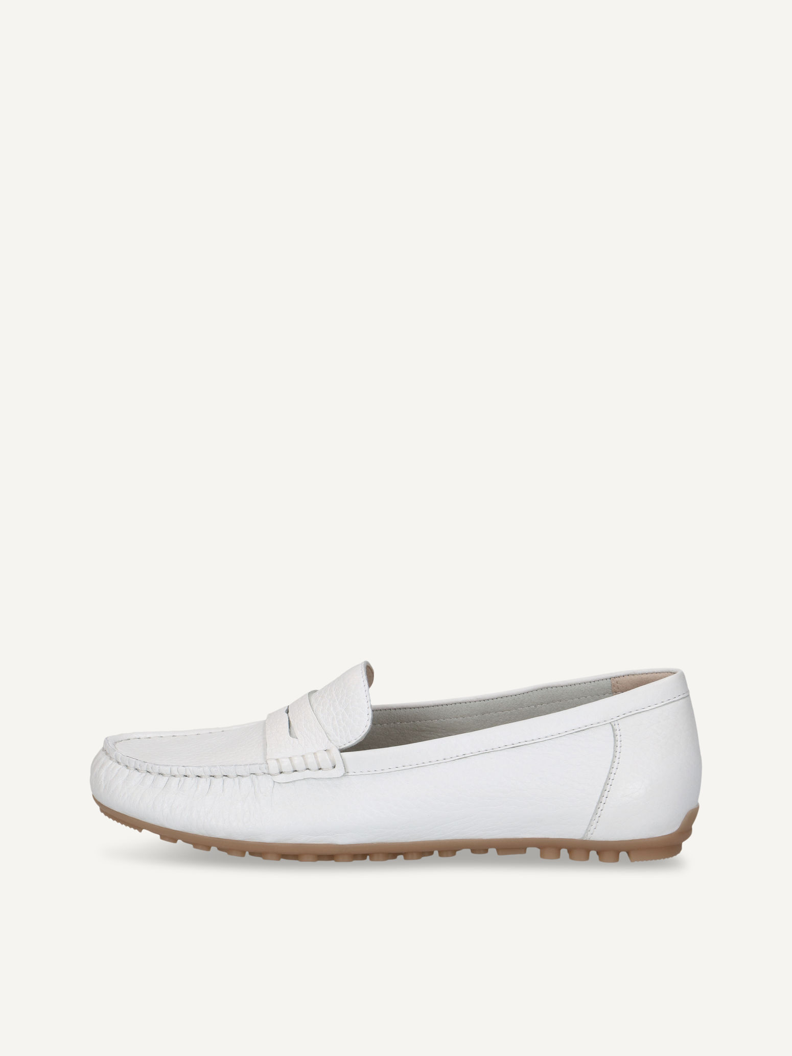 CAPRICE Moccasin, white, made of Leather without heel, Size 41