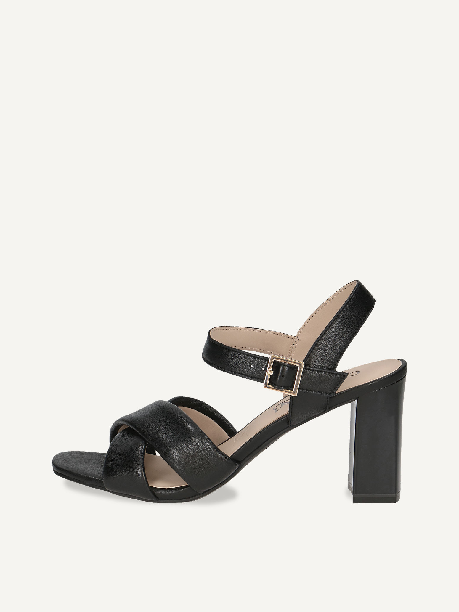 CAPRICE Heeled sandal, black, made of Leather with Block heel, Size 38