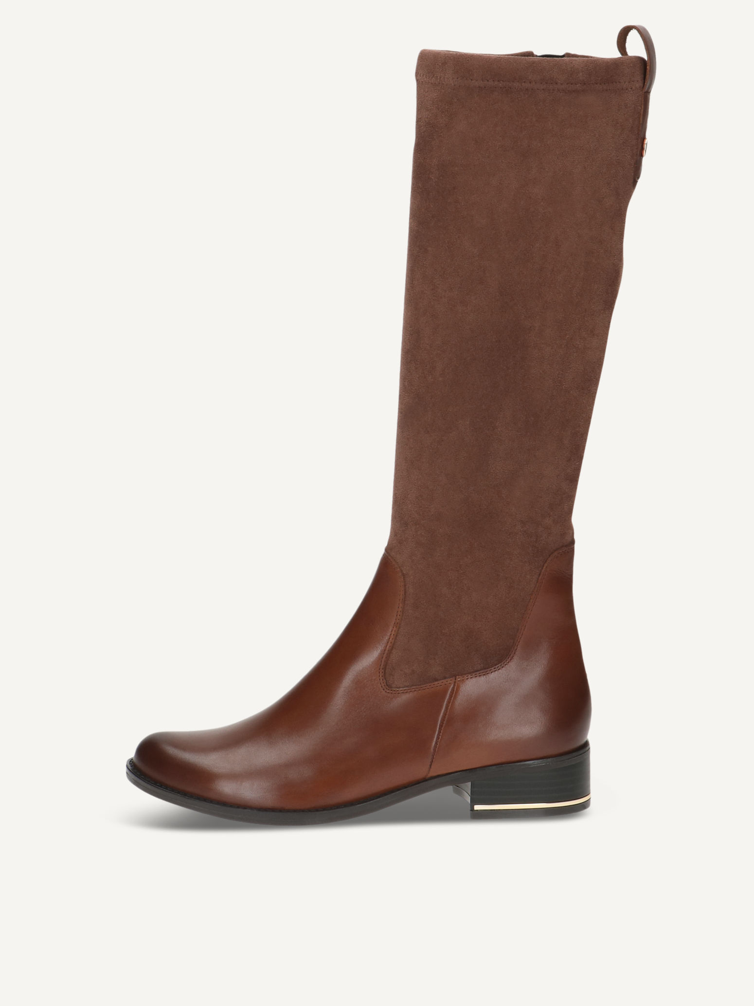 CAPRICE Stiefel, braun, aus Leder und Textil mit Blockabsatz, Gr. 39