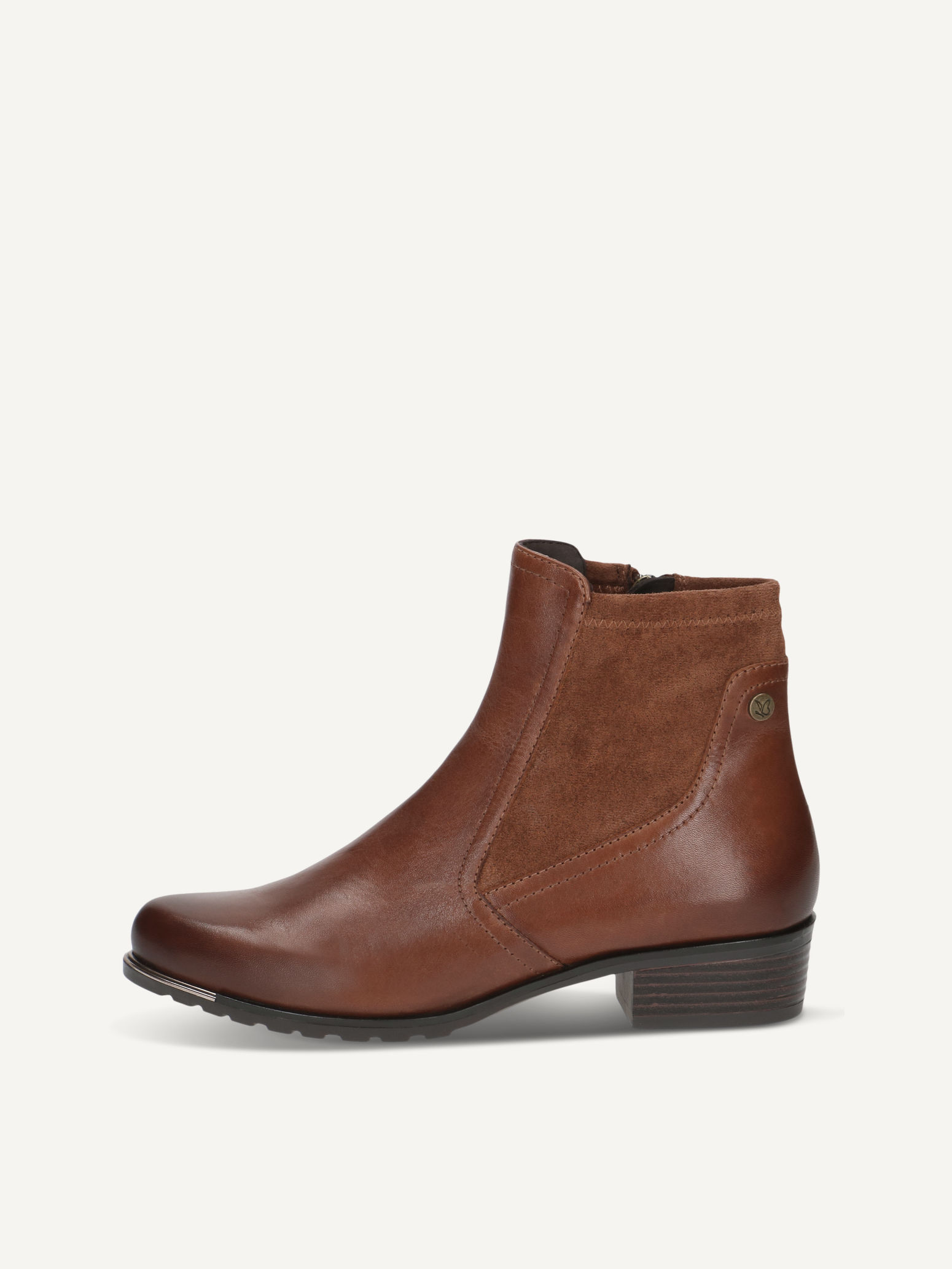 CAPRICE Bootie, brown, made of Leather and synthetic with Block heel, Size 39