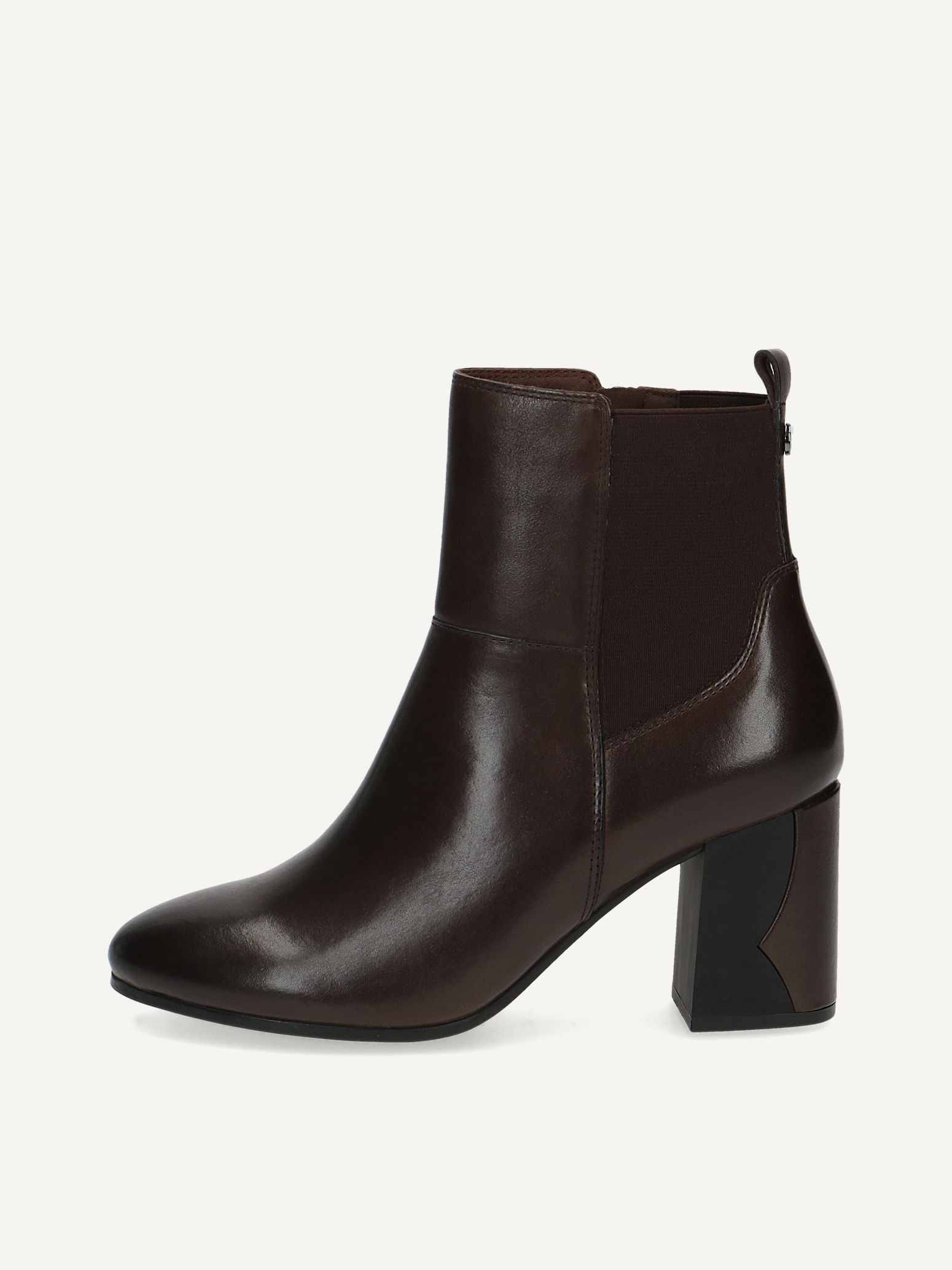 CAPRICE Bootie, brown, made of Leather with Block heel, Size 38