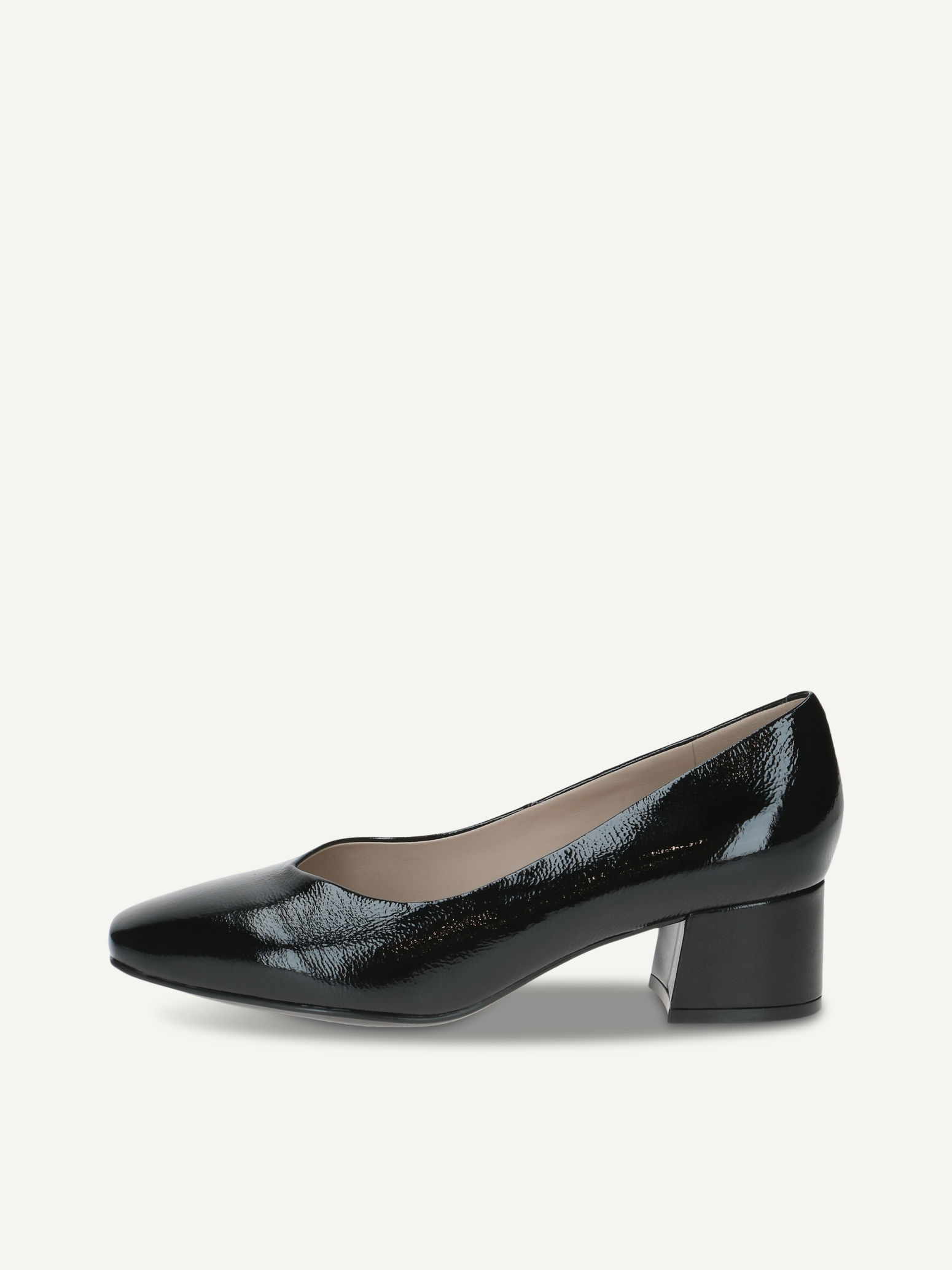 CAPRICE Pumps, schwarz, aus Leder mit Trapezabsatz, Gr. 38