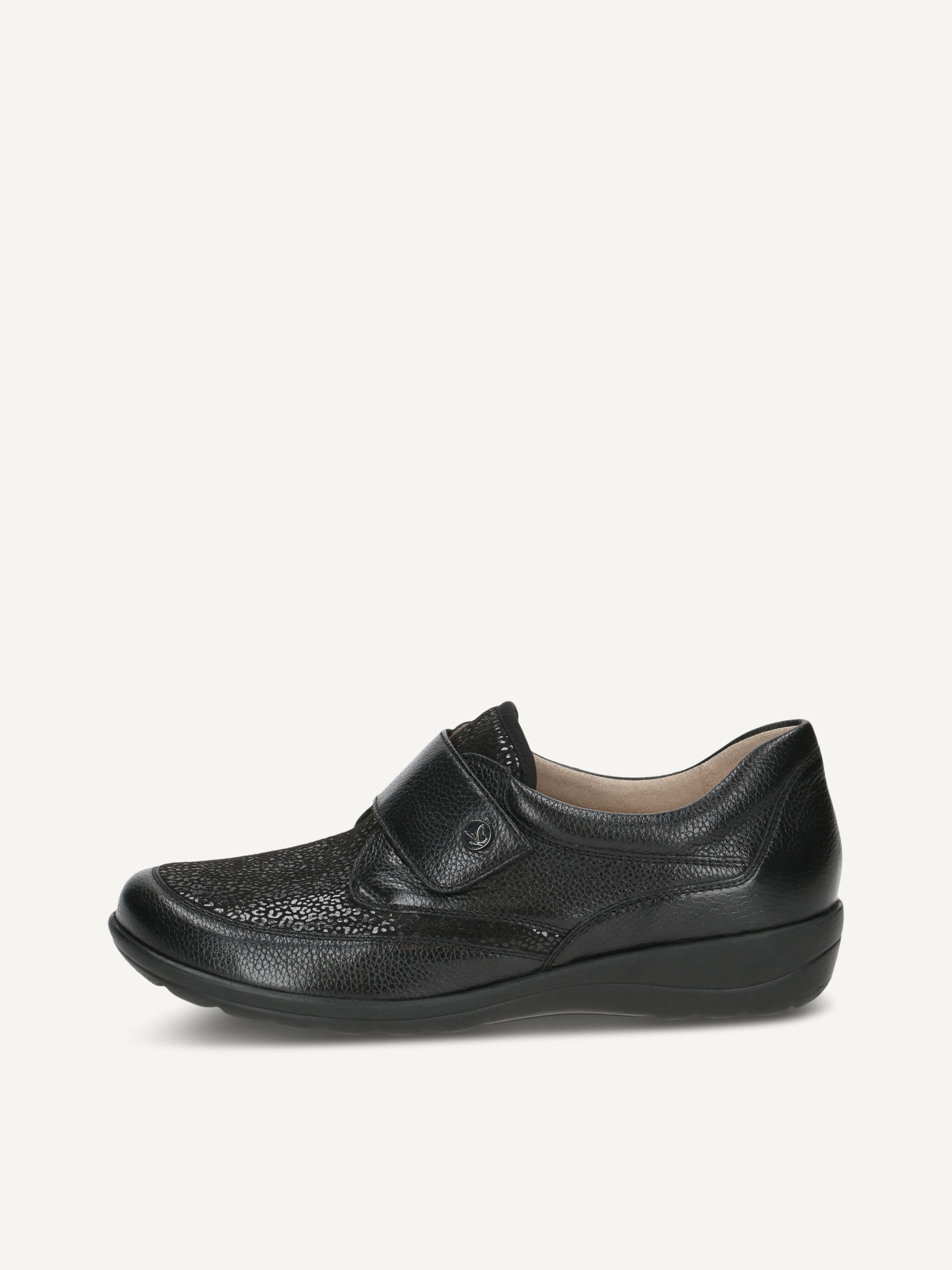 CAPRICE Slipper, black, made of Leather and synthetic with Plateau heel, Size 40