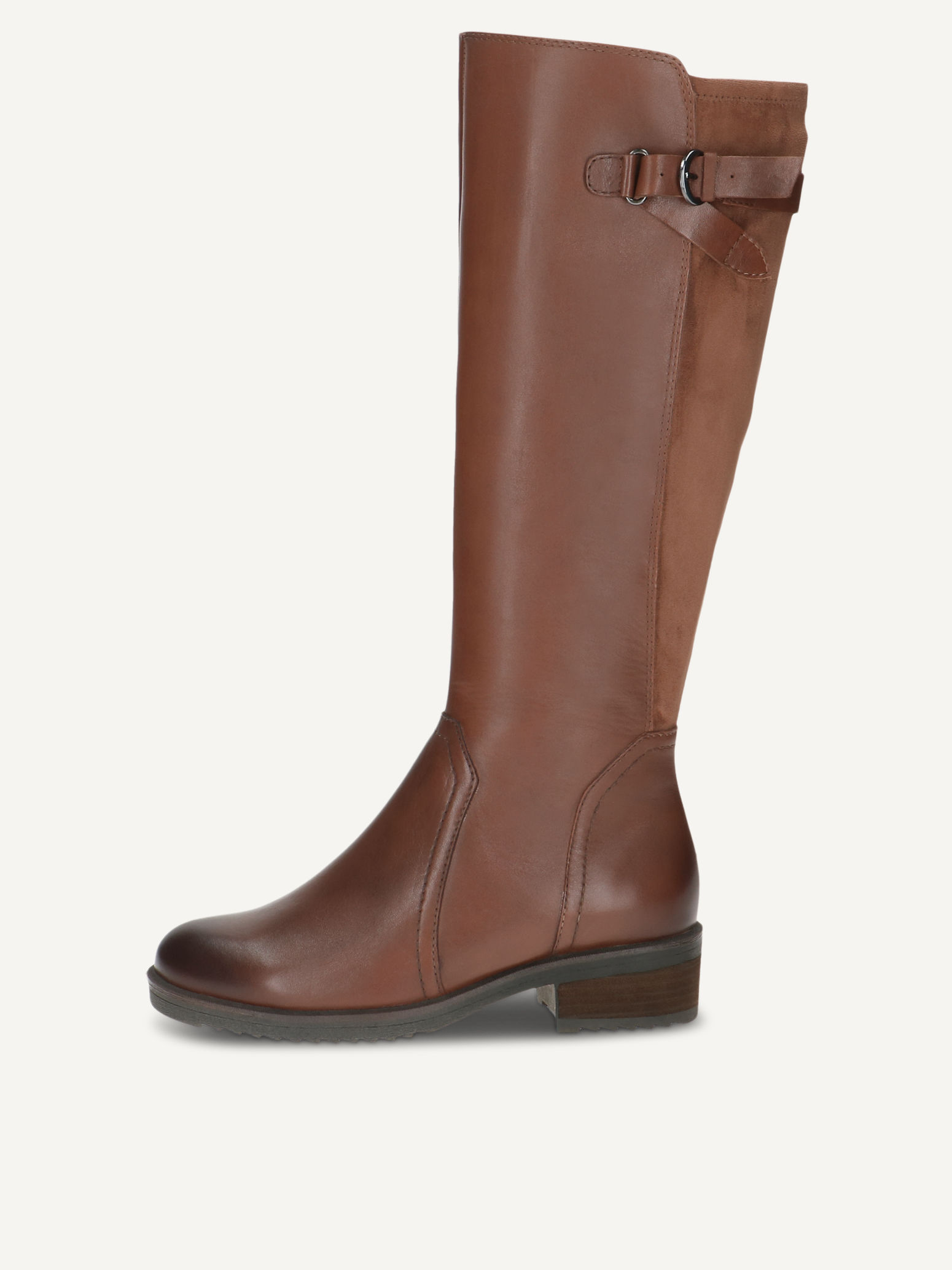 CAPRICE Stiefel, braun, aus Leder und Textil mit Blockabsatz, Gr. 36