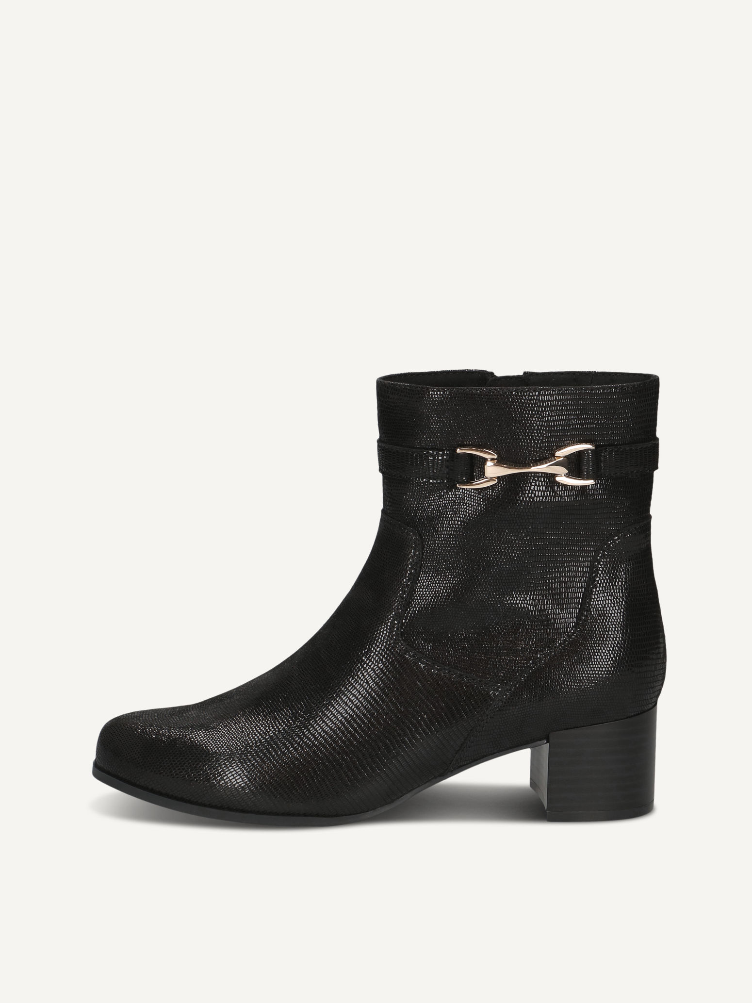 CAPRICE Bootie, black, made of Leather with Block heel, Size 40