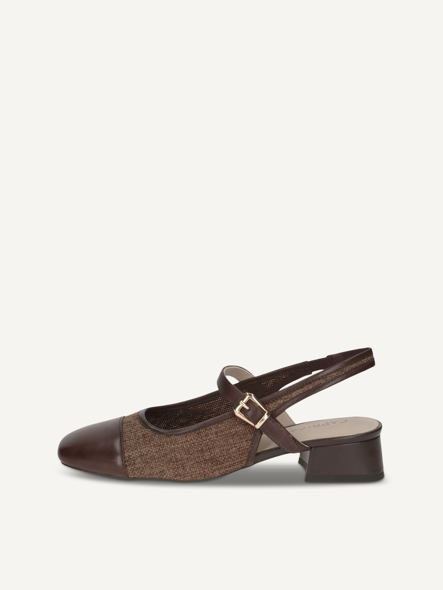 CAPRICE sling pumps, , made of Leather and synthetic with Trapeze heel, Size 41