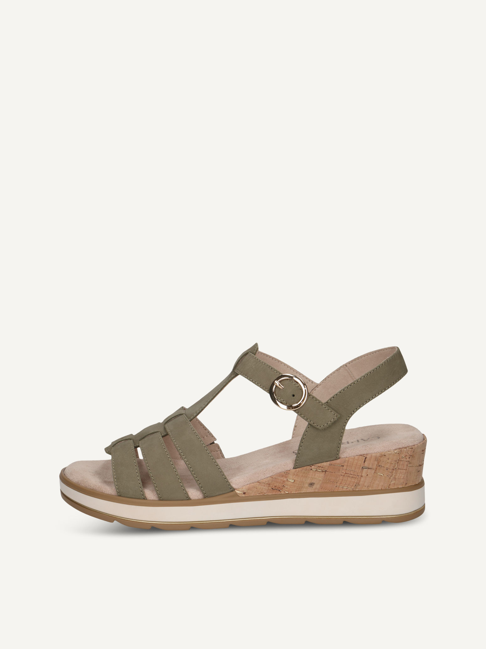 CAPRICE Heeled sandal, khaki, made of Leather without heel, Size 37