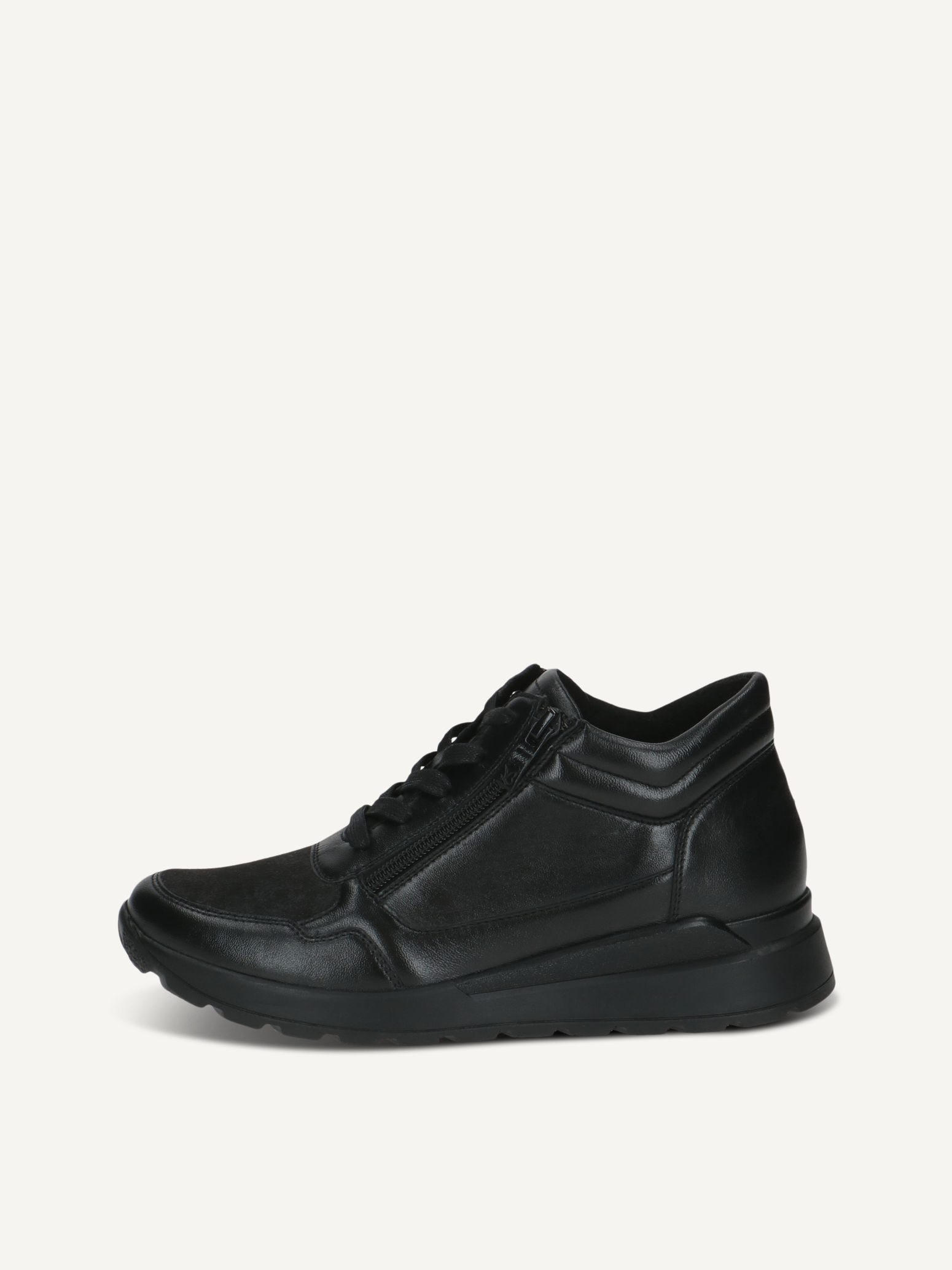 CAPRICE Sneaker, schwarz, aus Leder und Textil , Gr. 40