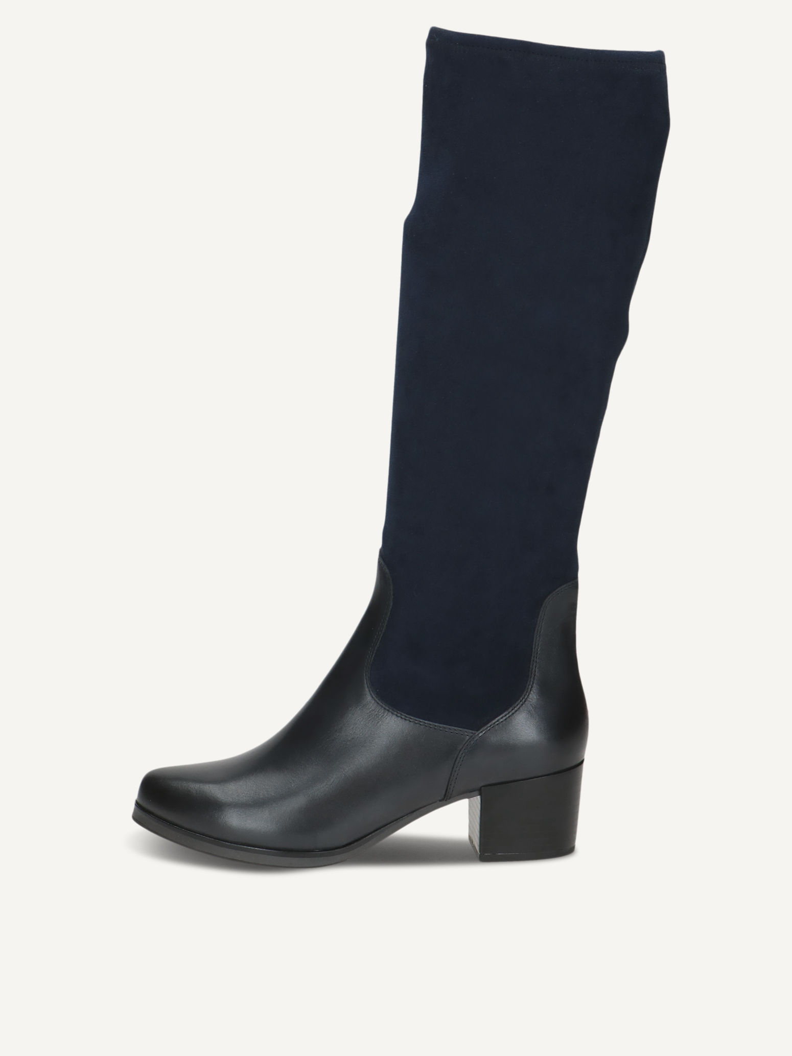 CAPRICE Stiefel, blau, aus Leder und Textil mit Blockabsatz, Gr. 37.5